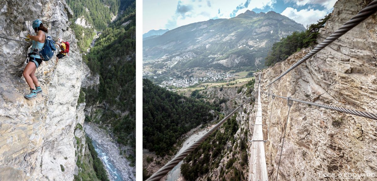 Passerelle Melchior Les Rois Mages Via Ferrata du Diable Aussois Haute Maurienne Savoie Alpes France Activité Montagne Outdoor Mountain Climbing Climb