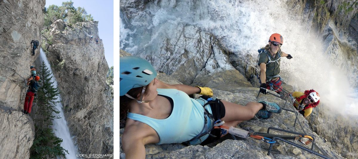 La Montée au Purgatoire Via Ferrata du Diable Aussois Cascade du Nant Haute Maurienne Savoie Alpes France Activité Montagne Outdoor Mountain Climbing Climb Waterfall