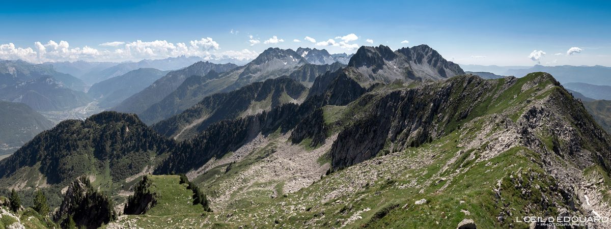 Vue panorama sommet Pointe de Rognier Belledonne Randonnée Savoie Alpes France Paysage Montagne Nature Outdoor French Alps Mountain Landscape Hike Hiking Summit View