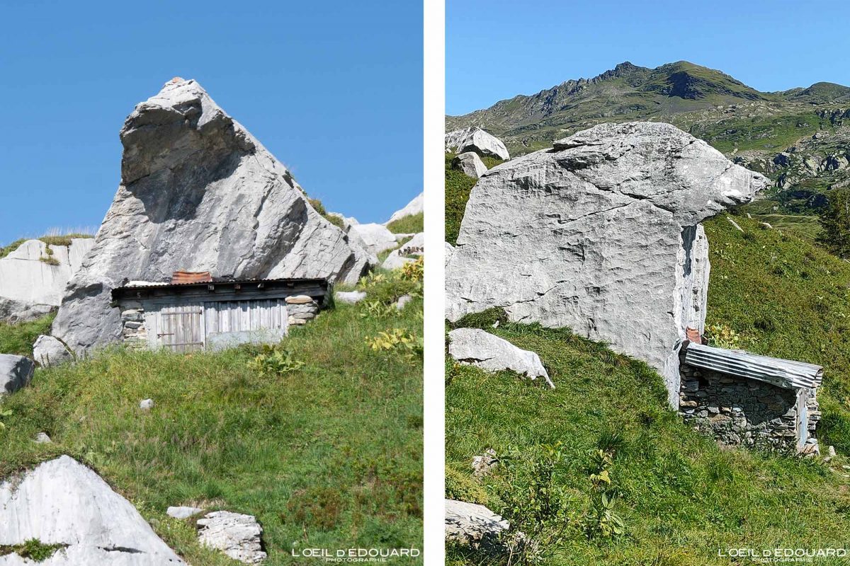 La Pierre de l'Ours Cabane à Tintin Massif des Aiguilles Rouges Haute-Savoie Alpes France Abri Montagne Nature Outdoor Hike French Alps Rock Mountain House