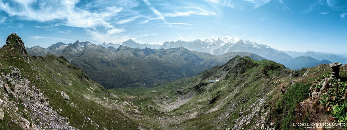 Massif des Aiguilles Rouges Massif du Mont-Blanc - Vue Sommet Pointe Noire de Pormenaz Haute-Savoie Alpes France Paysage Randonnée Montagne Nature Outdoor Hike French Alps Mountain Landscape Hiking