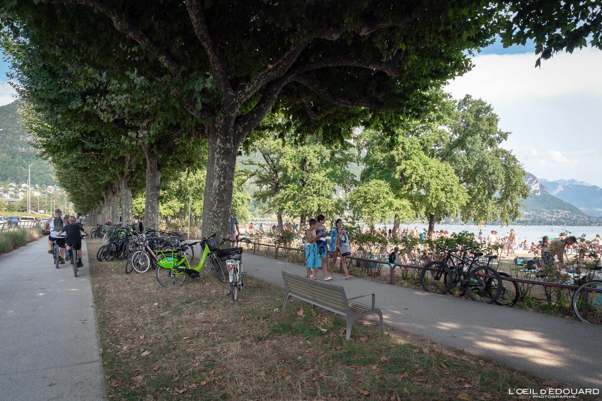 Piste cyclable Plage d'Albigny Annecy Haute-Savoie Visit France Tourisme Vélo de Route Cyclisme Outdoor Bicycle Cyclism Bike Road Biking