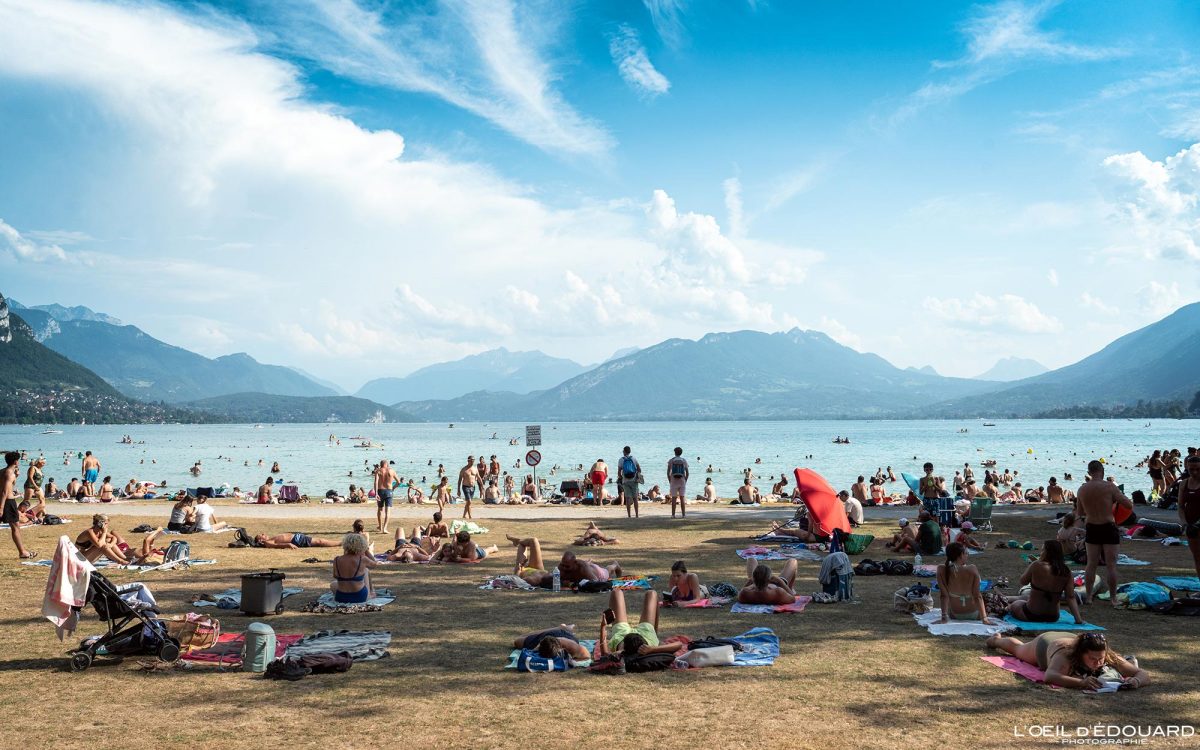 Plage d'Albigny Annecy Lac d'Annecy Haute-Savoie Visit France Tourisme Vacances Paysage Montagne Alpes Nature French Alps Mountain Beach Lake Landscape Summer Holidays