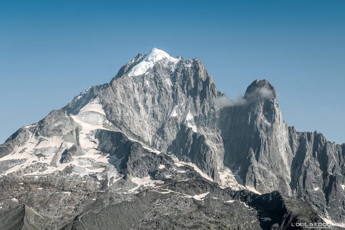 Aiguille Verte et les Drus Massif du Mont-Blanc Haute-Savoie Alpes France Paysage Montagne Nature Outdoor French Alps Mountain Landscape